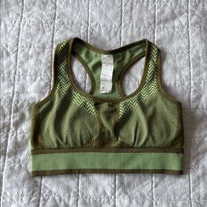 Fabletics Dual tone Green Sports Bra